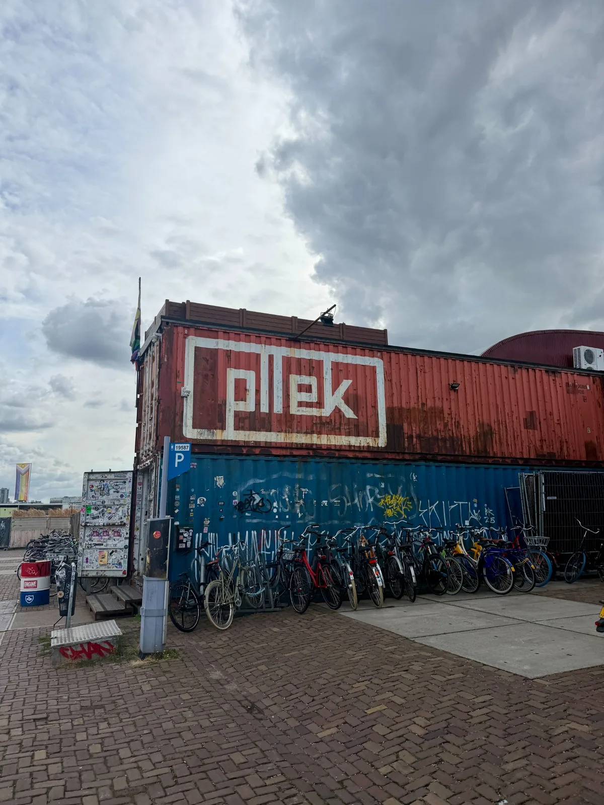 PLLEK at NDSM in Amsterdam Noord with bicycles outside